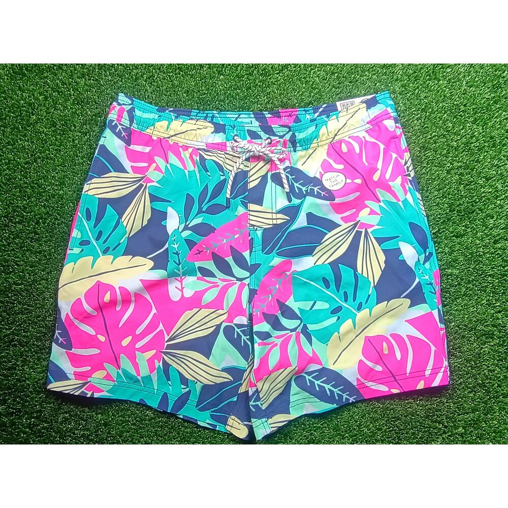 Member's Mark Men's Large Blue Pink Floral Resort Swim Trunks NWT